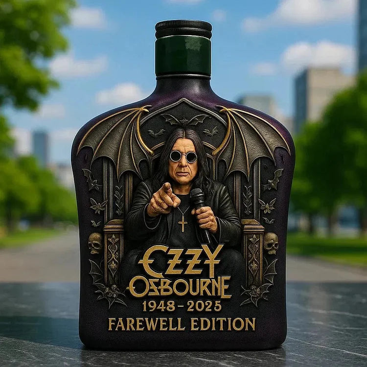 Ozzy Osbourne Embossed Glass Limited Edition Whiskey Bottle-5