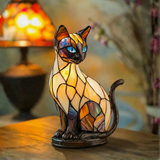 Mystická kočka - Lampa ve Vitráži