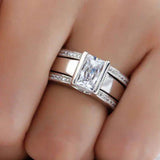 Vintage Stříbrný Křišťálový Prsten 